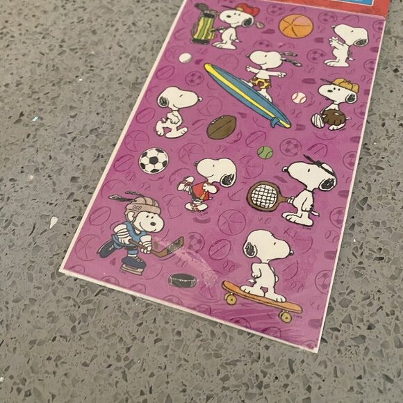 Vintage Sandylion Stickers Peanuts Snoopy New in Pack 2 Sheets Sports NOS SEALED - Picture 4 of 5